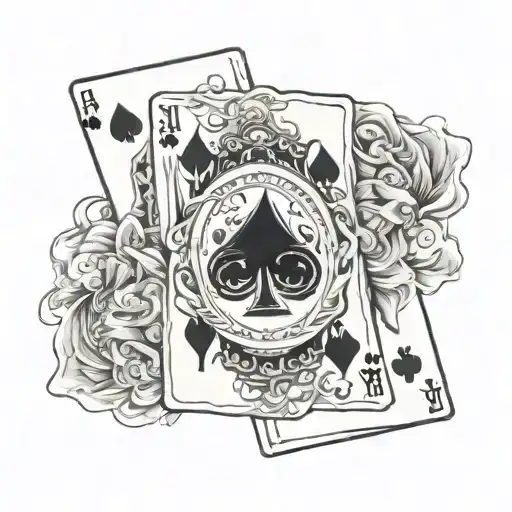 black jack cards arranged tattoo design idea