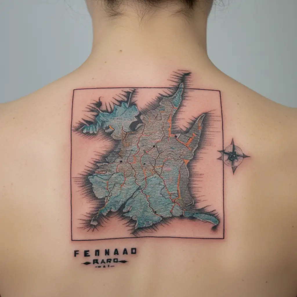 Map of Iceland tattoo design idea