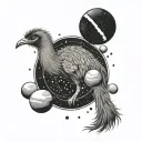 emu inside solar system tattoo design idea