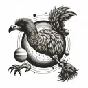 emu inside solar system tattoo design idea