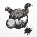 emu inside solar system tattoo design idea