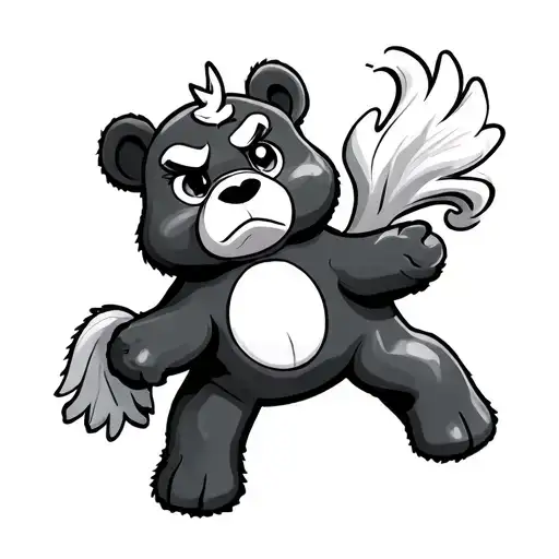 Grumpy care bear riding a my little pony  tattoo design idea