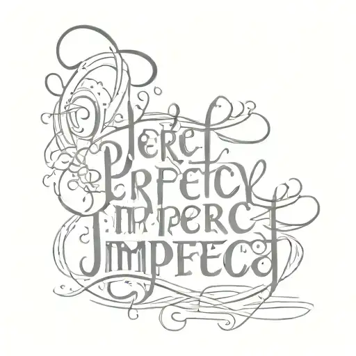 perfectly imperfect lettering script tattoo design idea
