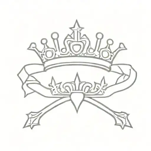 cross & crown tattoo design idea