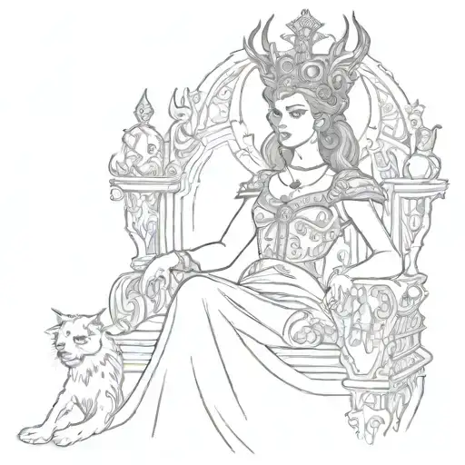 demonic empress tarot card tattoo design idea