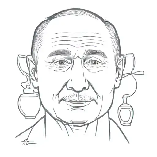 Putin drinking turkish tea tattoo design idea