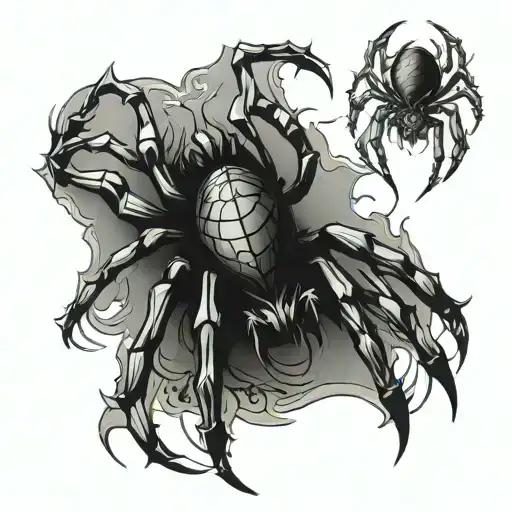 spider gothic tattoo design idea