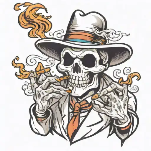 ghost smoking a blunt tattoo design idea