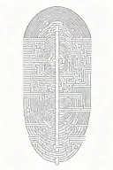 vertical lines going vertical down upper arm tattoo design idea