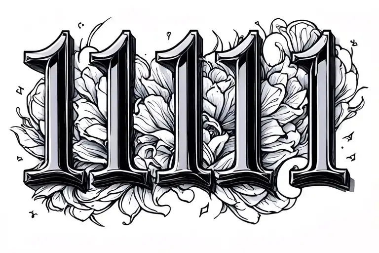 1111 numbers tattoo design idea