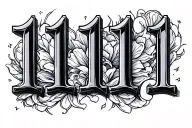 1111 numbers tattoo design idea