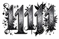1111 numbers tattoo design idea