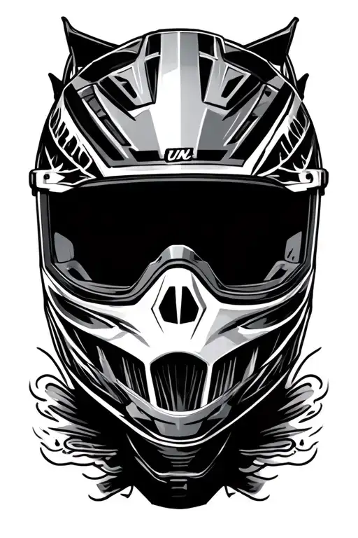family motocross helmet surrounded tattoo design idea