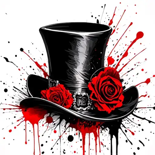 the mad hatter top hat tattoo design idea