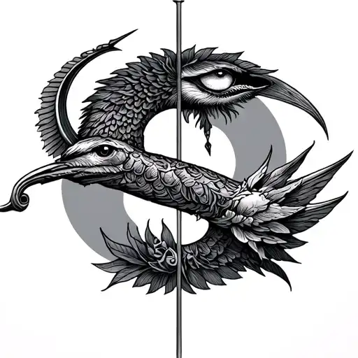 Libra And Sagittarius Combined tattoo design idea