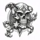 star trek deep space nine communicator skull and crossbones tattoo design idea