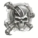 star trek deep space nine communicator skull and crossbones tattoo design idea