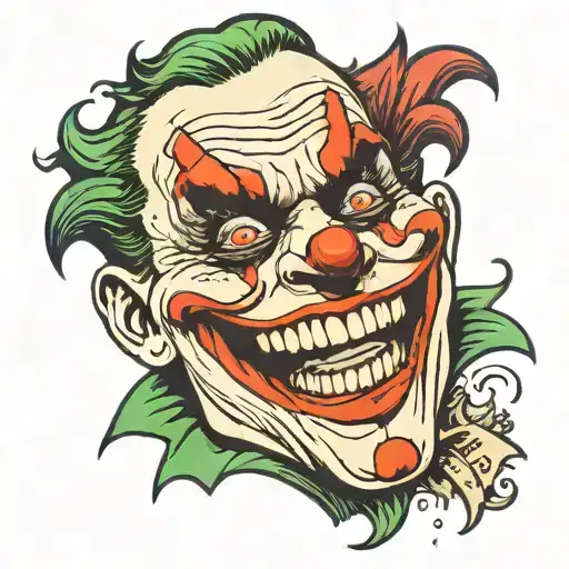 joker heavy smile tattoo design idea