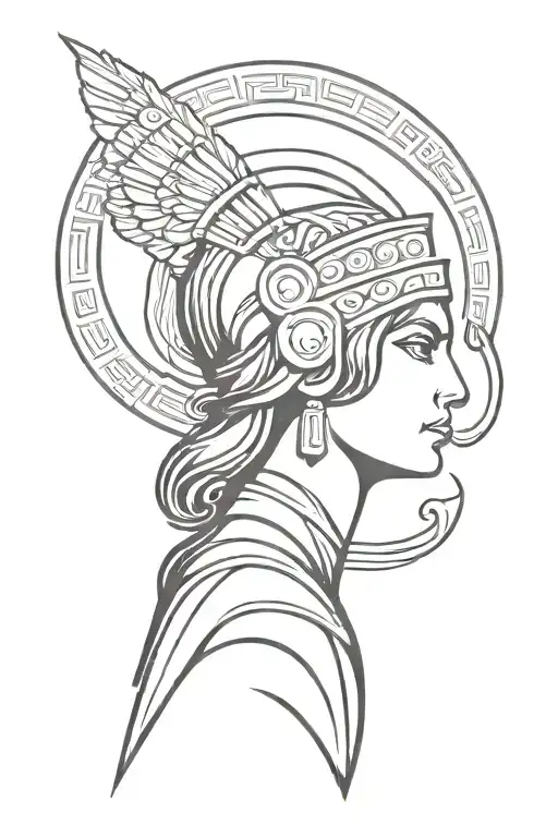 The Goddess Athena Greek Mythology tattoo design idea