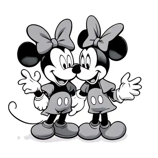 Mickey and Minnie tattoo design idea