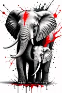 elephant and baby elephant tattoo design idea
