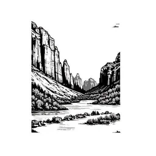 sky line of Zion National Park tattoo design idea