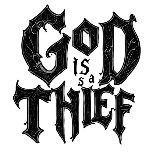 God is a thief tattoo design idea