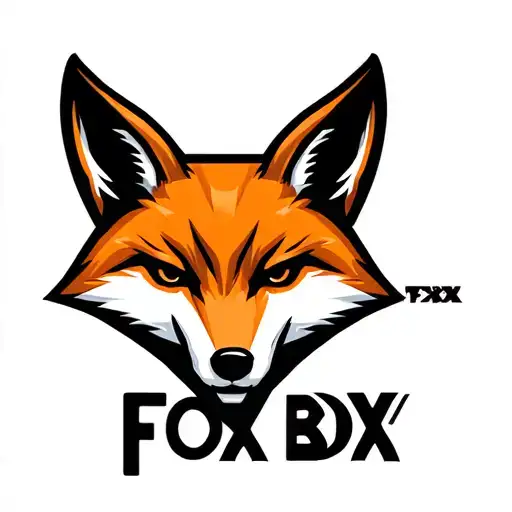 "Fox Box" "Fox Box" "Fox Box" Mechanical fox head logo. Low detail, simple design. tattoo design idea