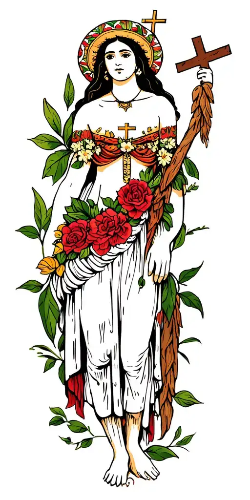 Mexican culture, Christian, and nature inspired tattoo tattoo design idea