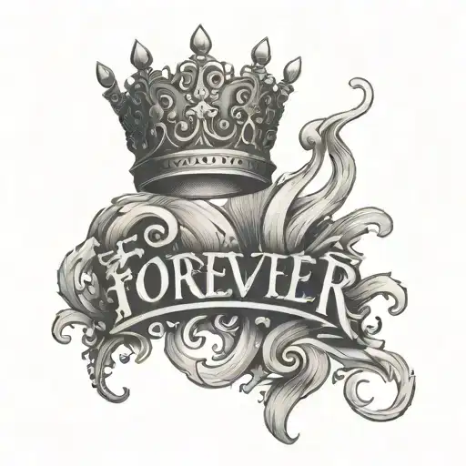 The word forever humble with a small, subtle crown above the first letter, representing strength and modesty together tattoo design idea