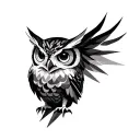 Owl Geometric representation tattoo design idea