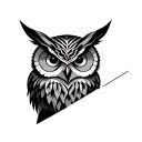 Owl Geometric representation tattoo design idea