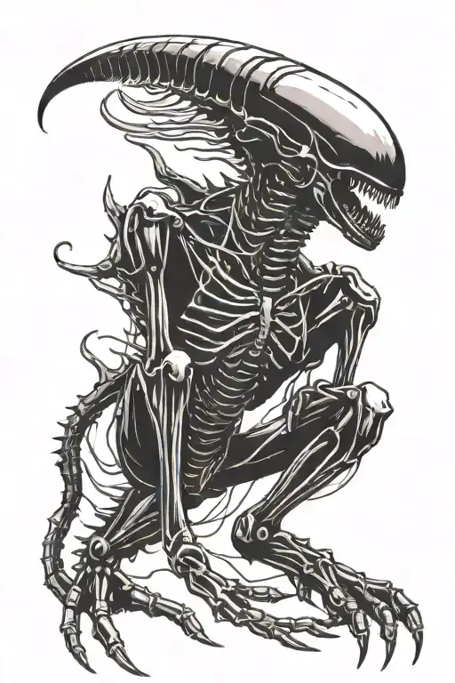 crawling xenomorph Alien tattoo design idea