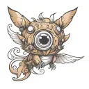 Cute animal with big eyes tattoo design idea