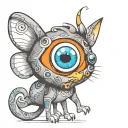 Cute animal with big eyes tattoo design idea
