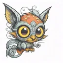 Cute animal with big eyes tattoo design idea