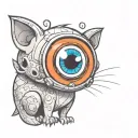 Cute animal with big eyes tattoo design idea