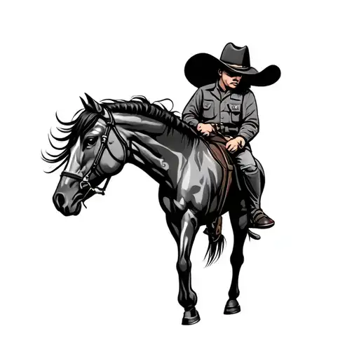 Air Force in memory cowboy hat horse tattoo design idea