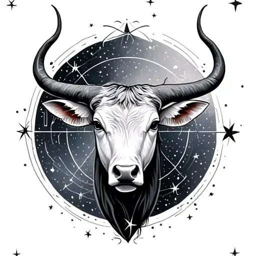 astrologic taurus with stars  constellation tattoo design idea