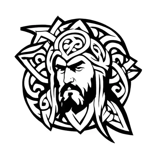 Celtic warrior tattoo design idea