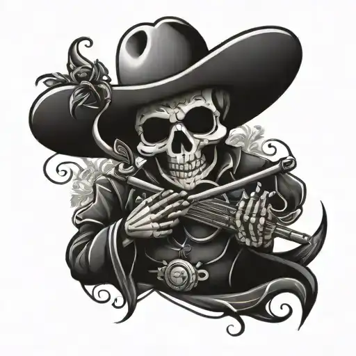 skeleton mariachi tattoo design idea