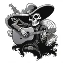 skeleton mariachi tattoo design idea