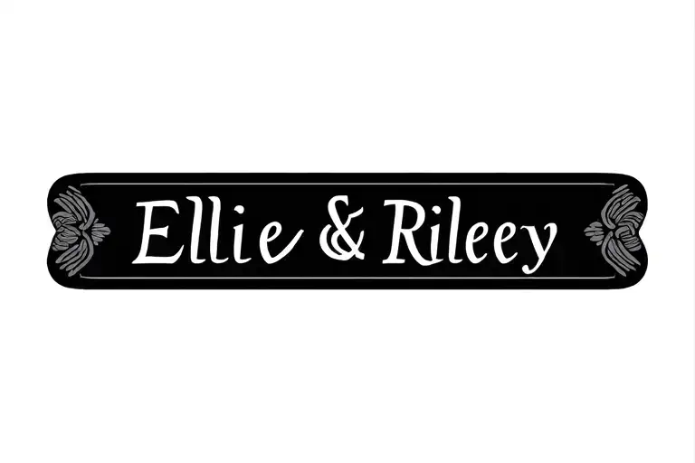 Ivory Coast tradition design engrave with Ellie and Riley's name on  tattoo design idea