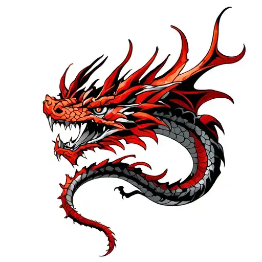 Red Dragon wrapped tattoo design idea