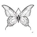 Butterflies with two triangles tattoo design idea