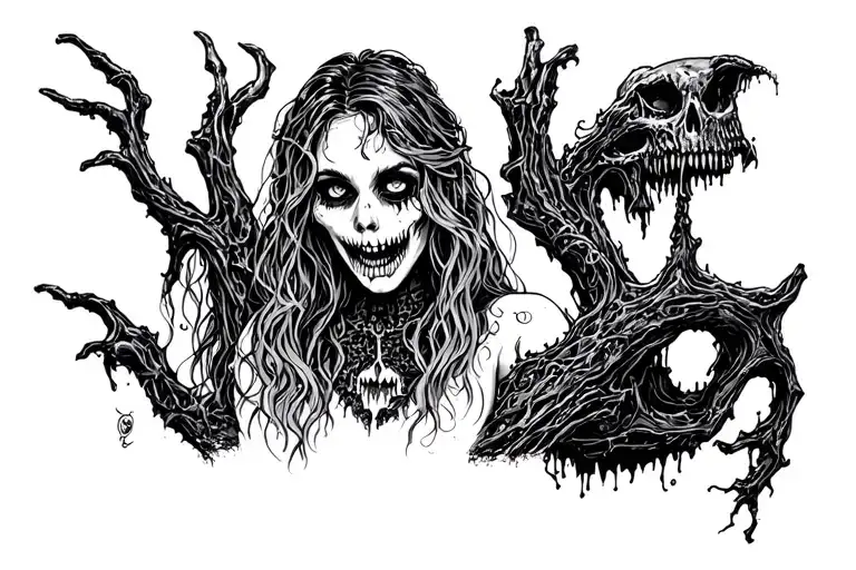 melissa as horror line tattoo tattoo design idea
