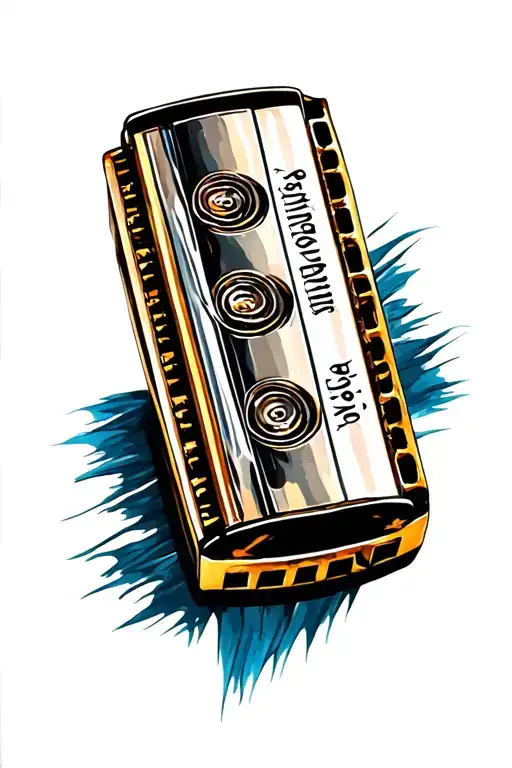 Harmonica tattoo design idea