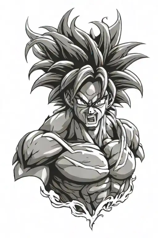 dragon ball z broly tattoo design idea