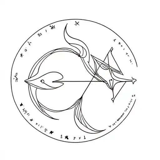 Gemini and sagittarius zodiac drawing tattoo design idea