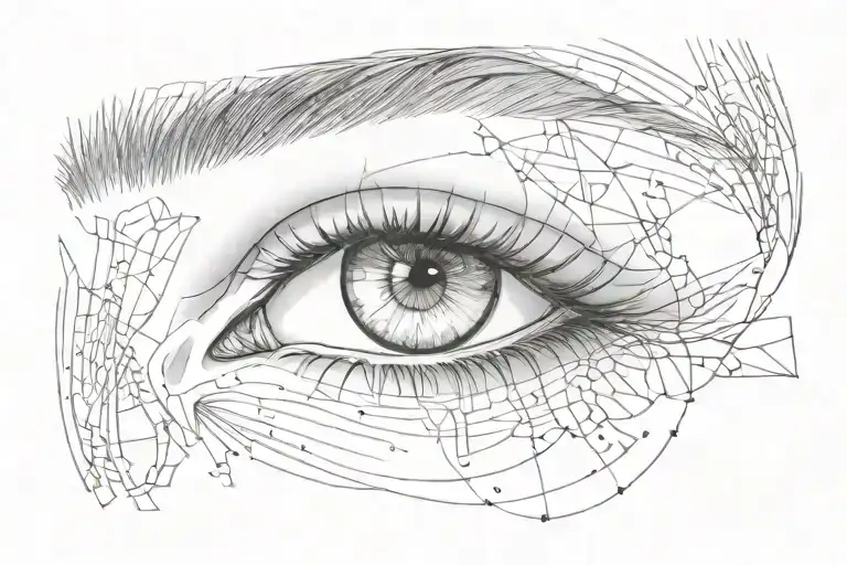 a close up of a woman's eyes looking tattoo design idea